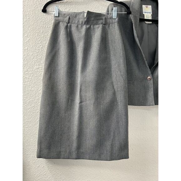 Vintage‎ College Town Gray Plaid Midi Skirt Jacket Academia Belt loops 5/6 & 7/8 - Picture 8 of 15